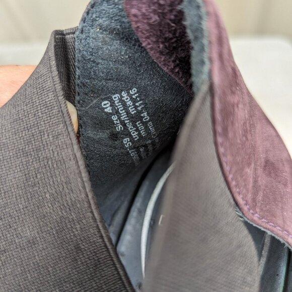 Dansko Laura Nubuck Cross Strap Perforated Wedge Shoes PURPLE Womens 40 - Picture 2 of 4